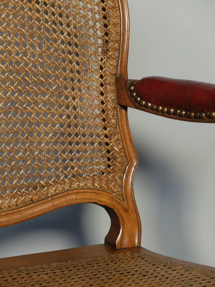 Pair Of Caned Armchairs Stamped Pierre Moreau-photo-4