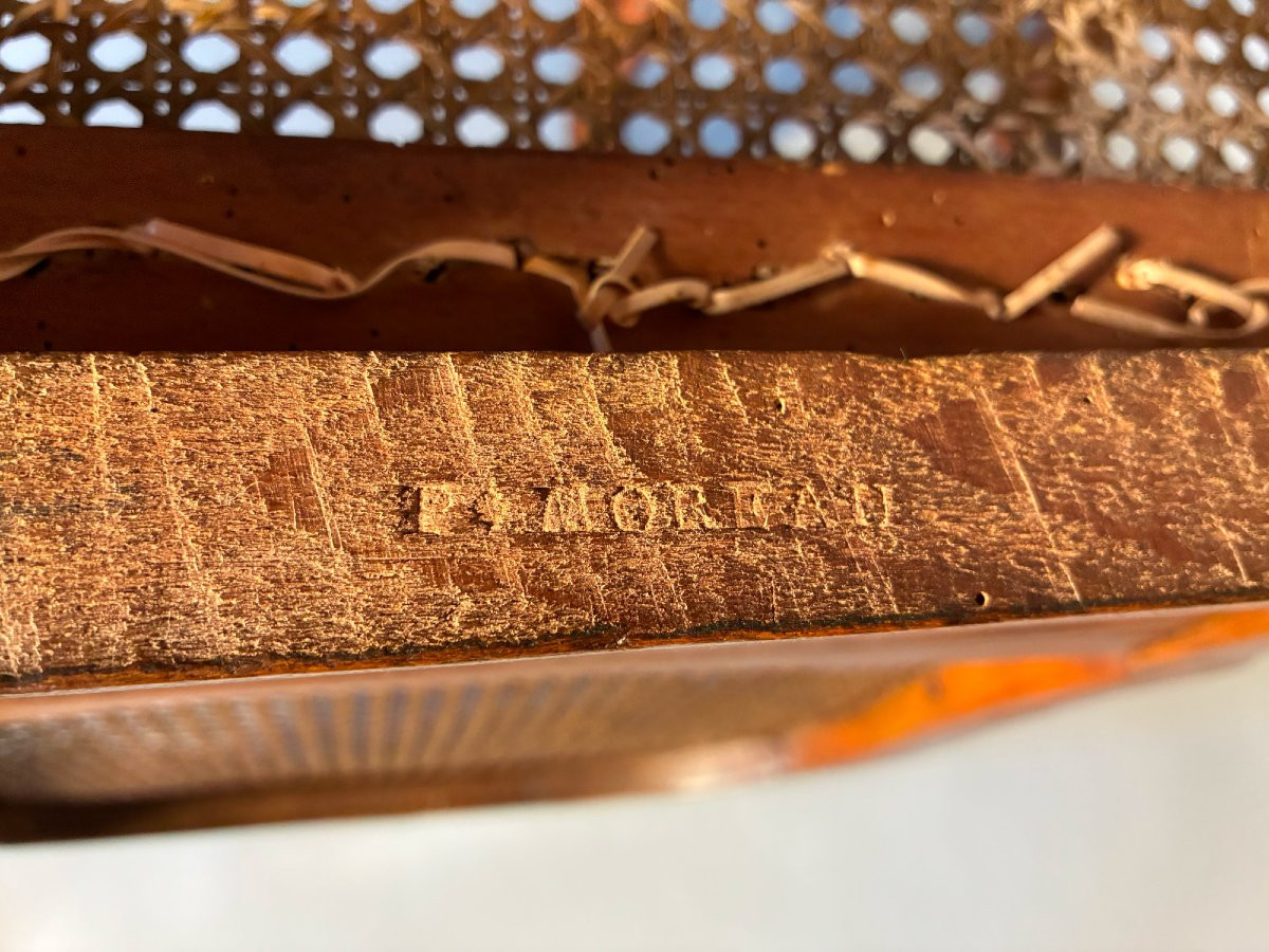 Pair Of Caned Armchairs Stamped Pierre Moreau-photo-8