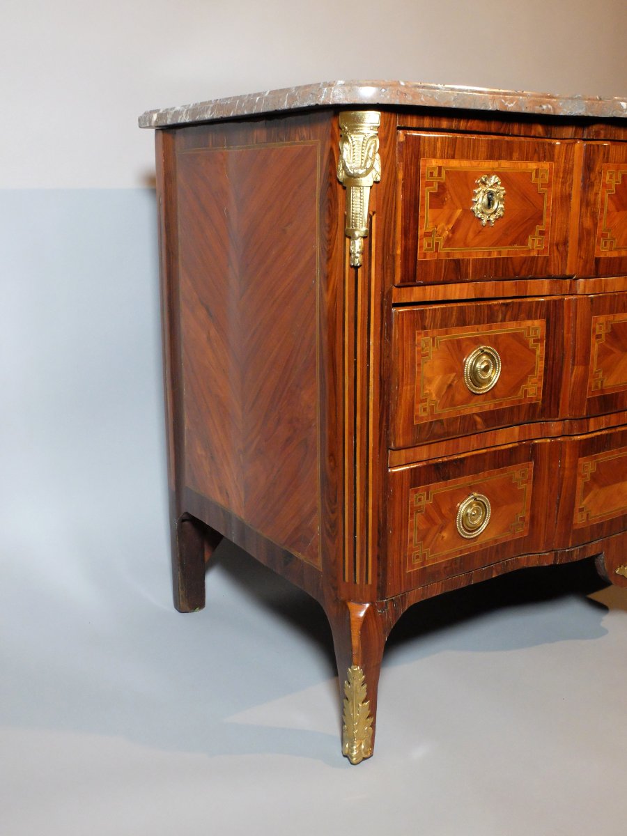 Transition-period Marquetry Chest Of Drawers-photo-2