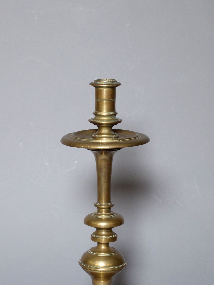 Paire de chandeliers en bronze - XVIIème siècle-photo-3