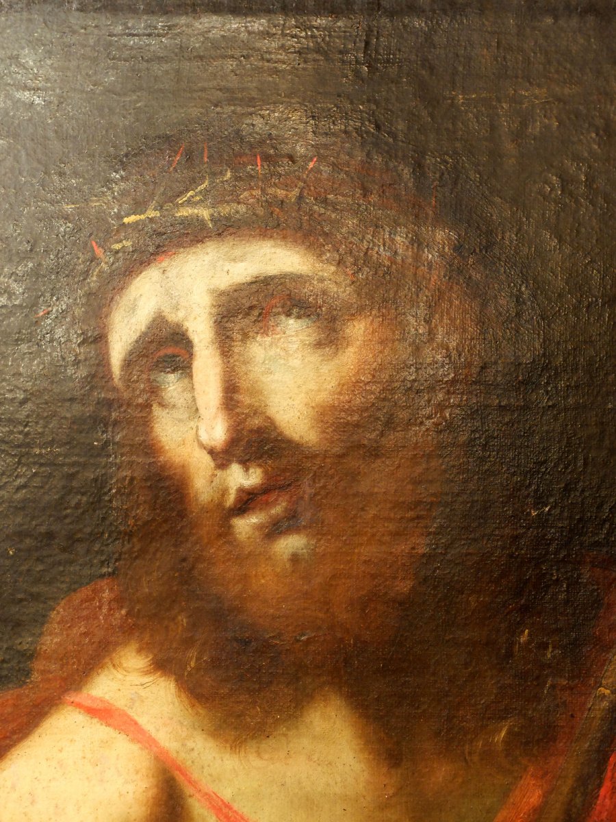Christ With The Reed - Italian School Of The 17th Century-photo-2