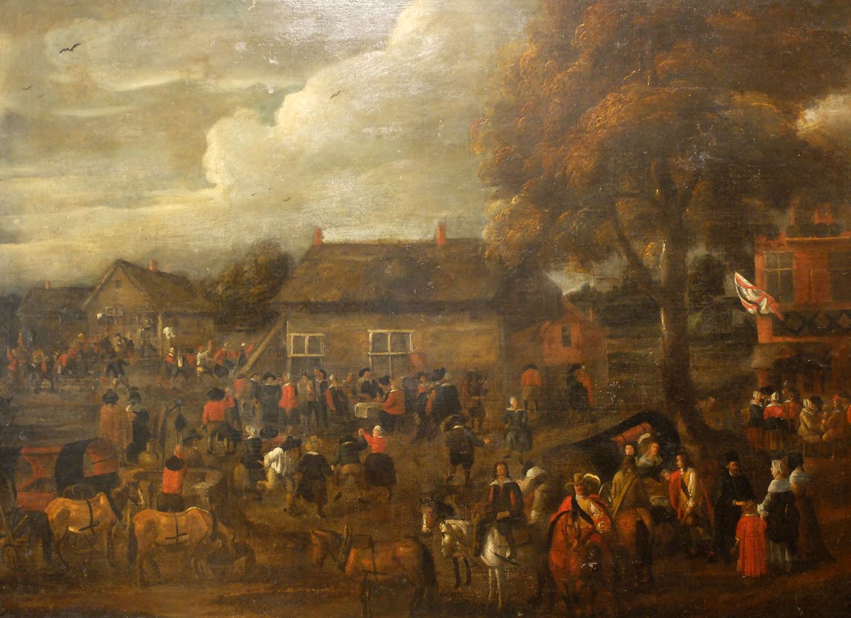 Important tableau du XVIIème siècle "Kermesse flamande"
