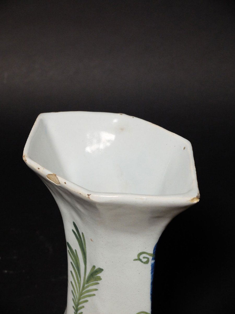 Pair Of Delft Earthenware Vases - 19th Century-photo-1