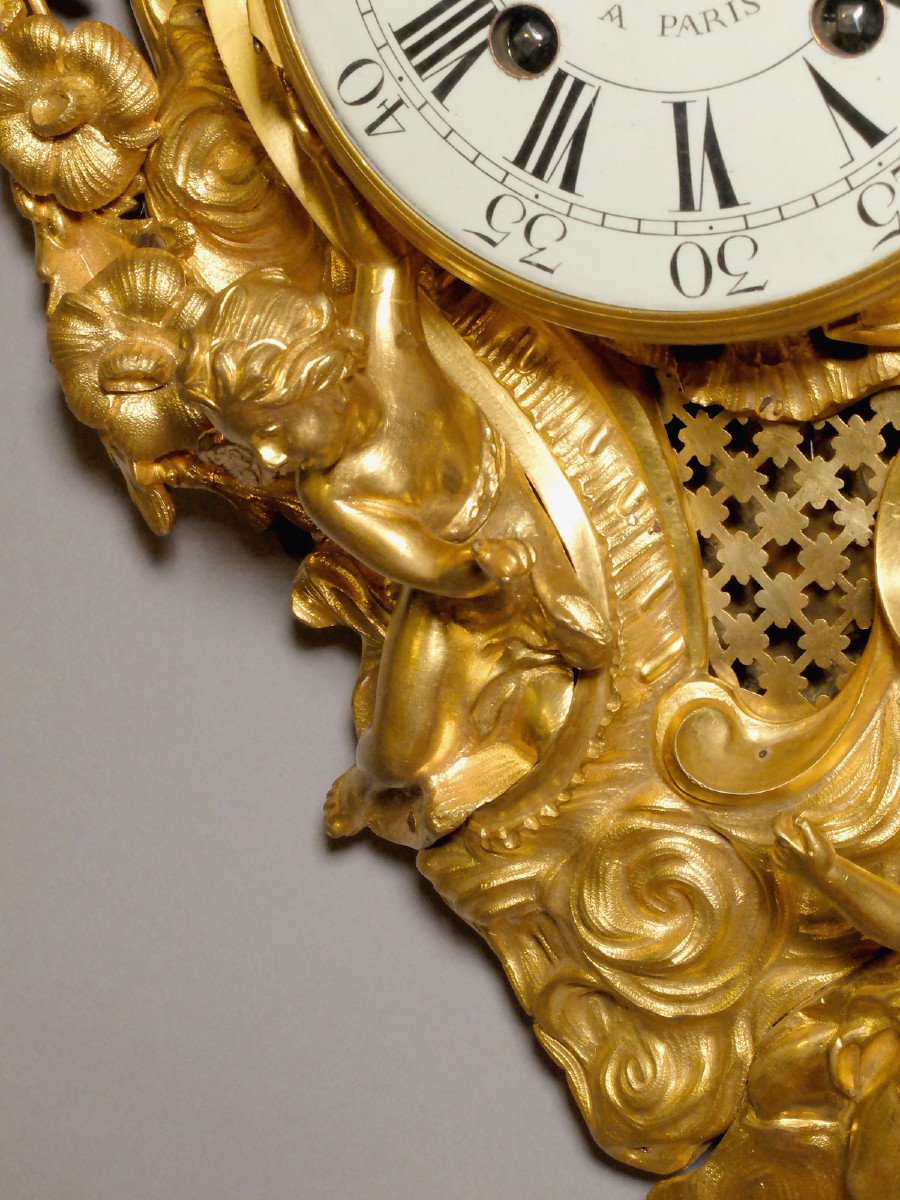 Louis XV Cartel By Aubert, Valet De Chambre And Watchmaker To The King, Circa 1750-photo-3