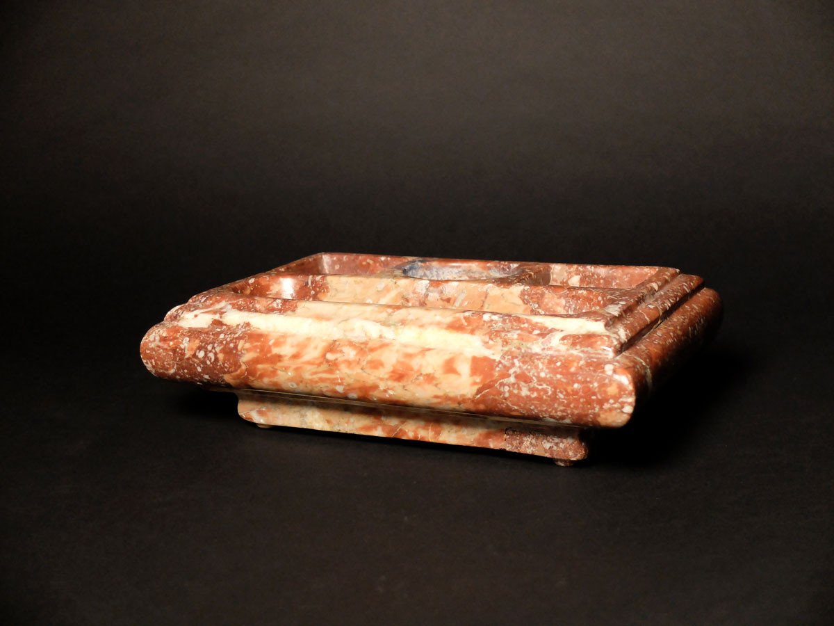 18th Century Pink Marble Inkwell-photo-2