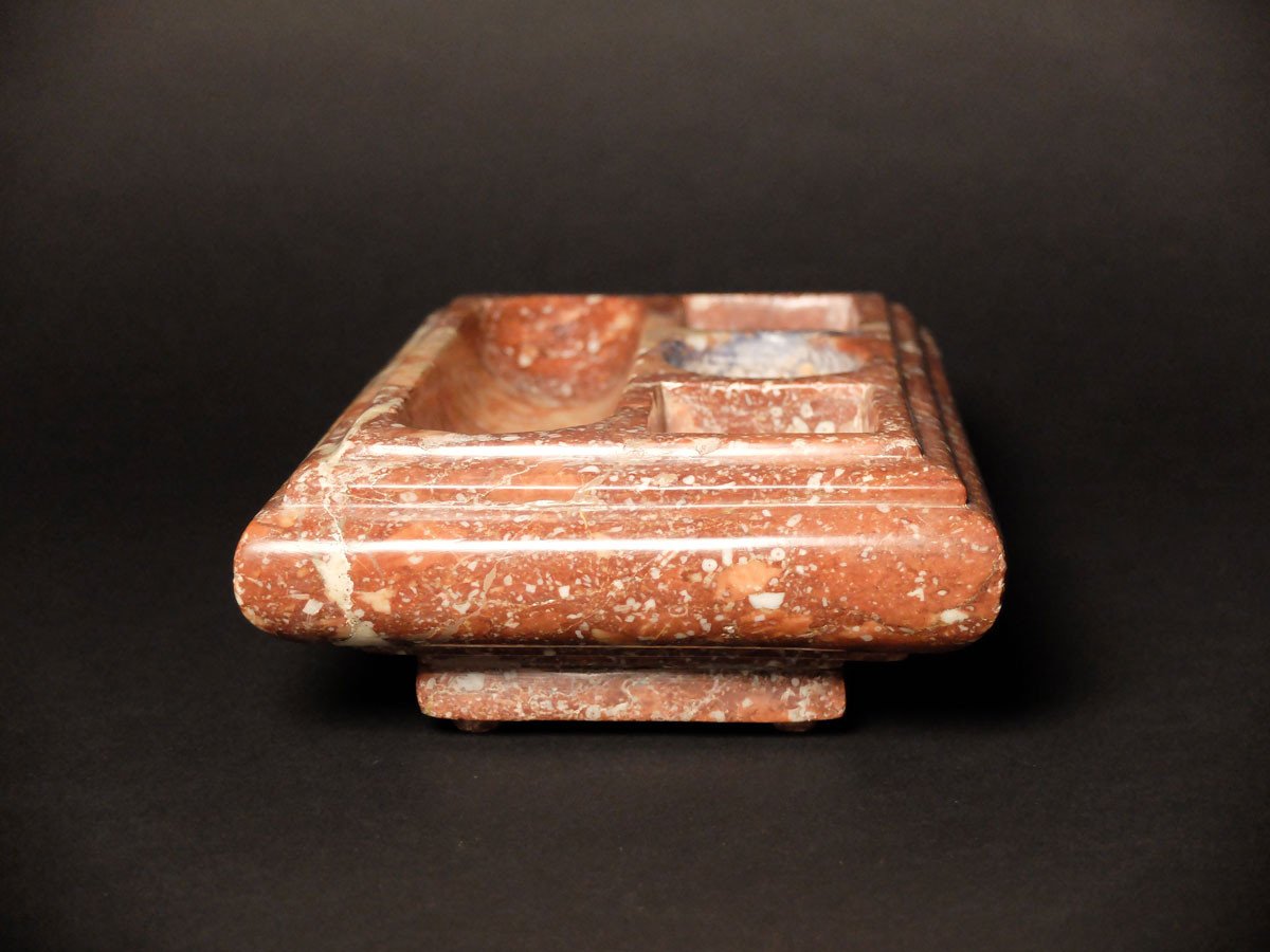 18th Century Pink Marble Inkwell-photo-3