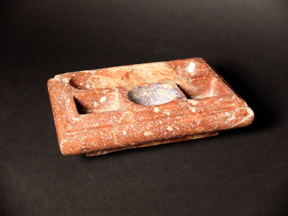 18th Century Pink Marble Inkwell-photo-4