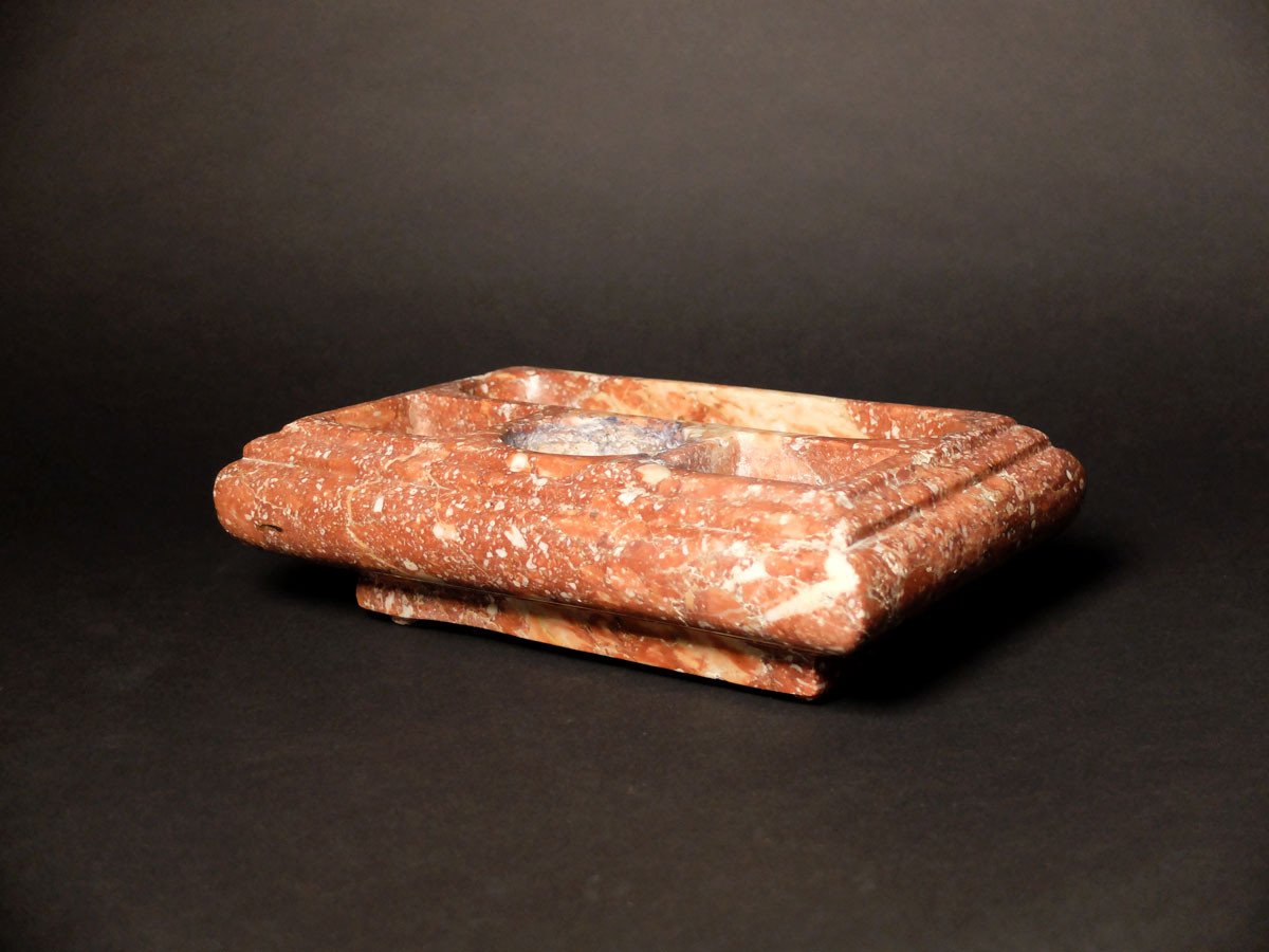 18th Century Pink Marble Inkwell