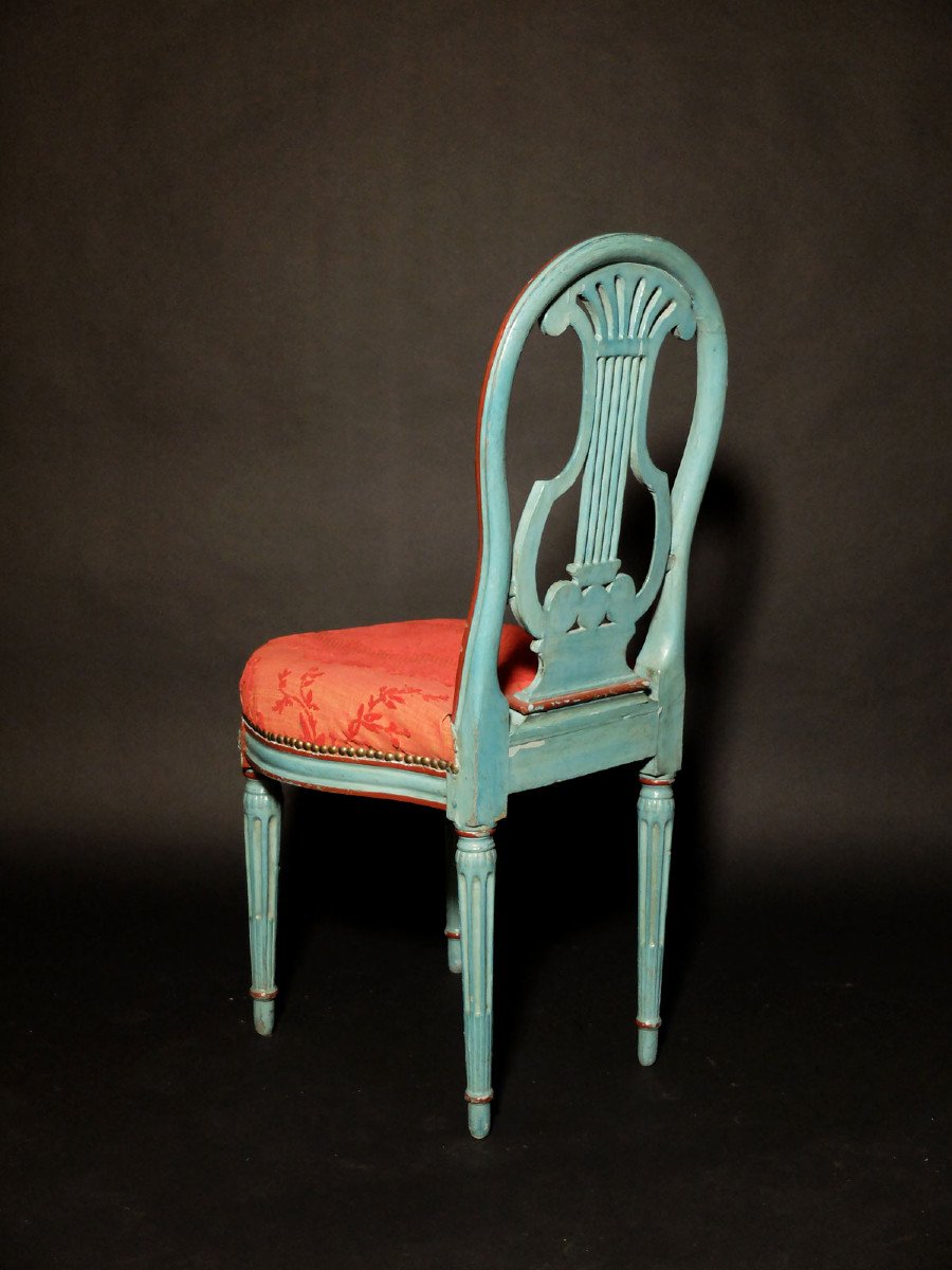 Paire de chaises à la lyre d'époque Louis XVI-photo-3