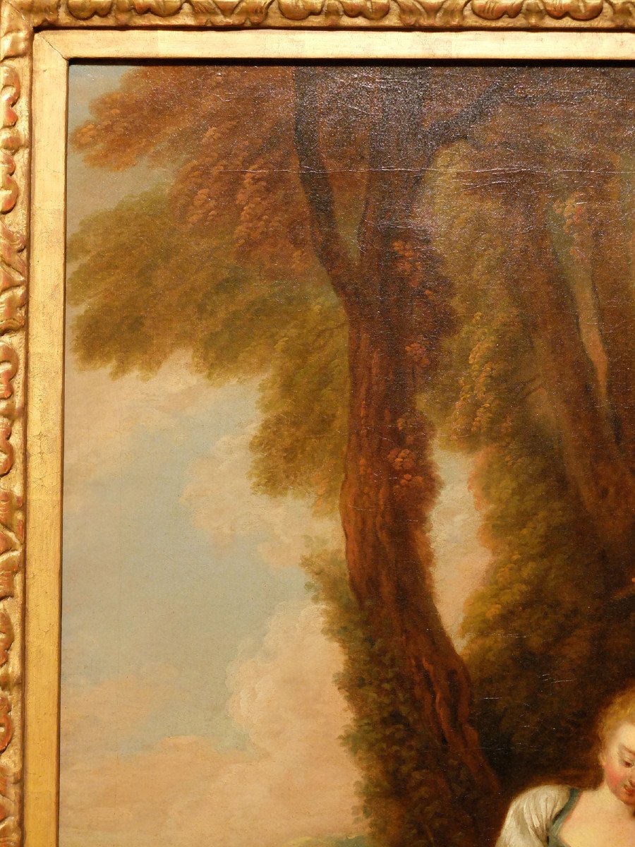 "La déclaration attendue" d'après Watteau - XVIIIème siècle-photo-4