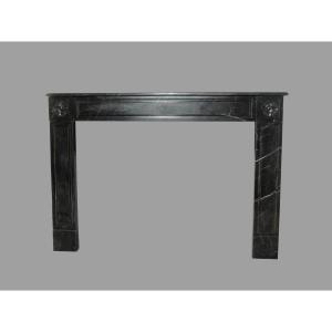 Louis XVI Period Fireplace In Black Marble