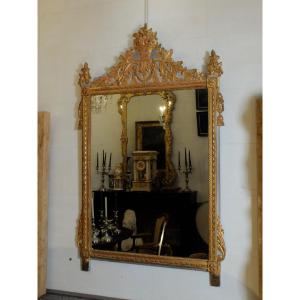 Louis XVI Period Mirror - Gilded Wood