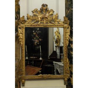 Louis XVI Period Mirror With Musical Instruments