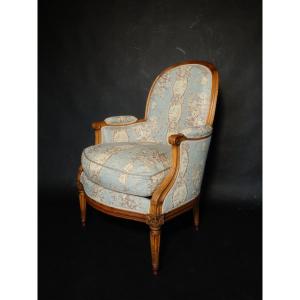 Bergère d'époque Louis XVI estampillé par Claude Chevigny