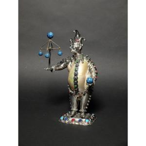 Mounted Shell Court Jester - Nuremberg, 19th Century