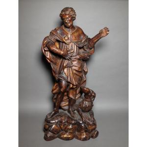 Statue Of Saint Roch - 18th Century