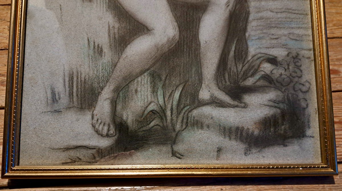 Drawing Neoclassical School Young Naked Woman French School Circa 1900-photo-2