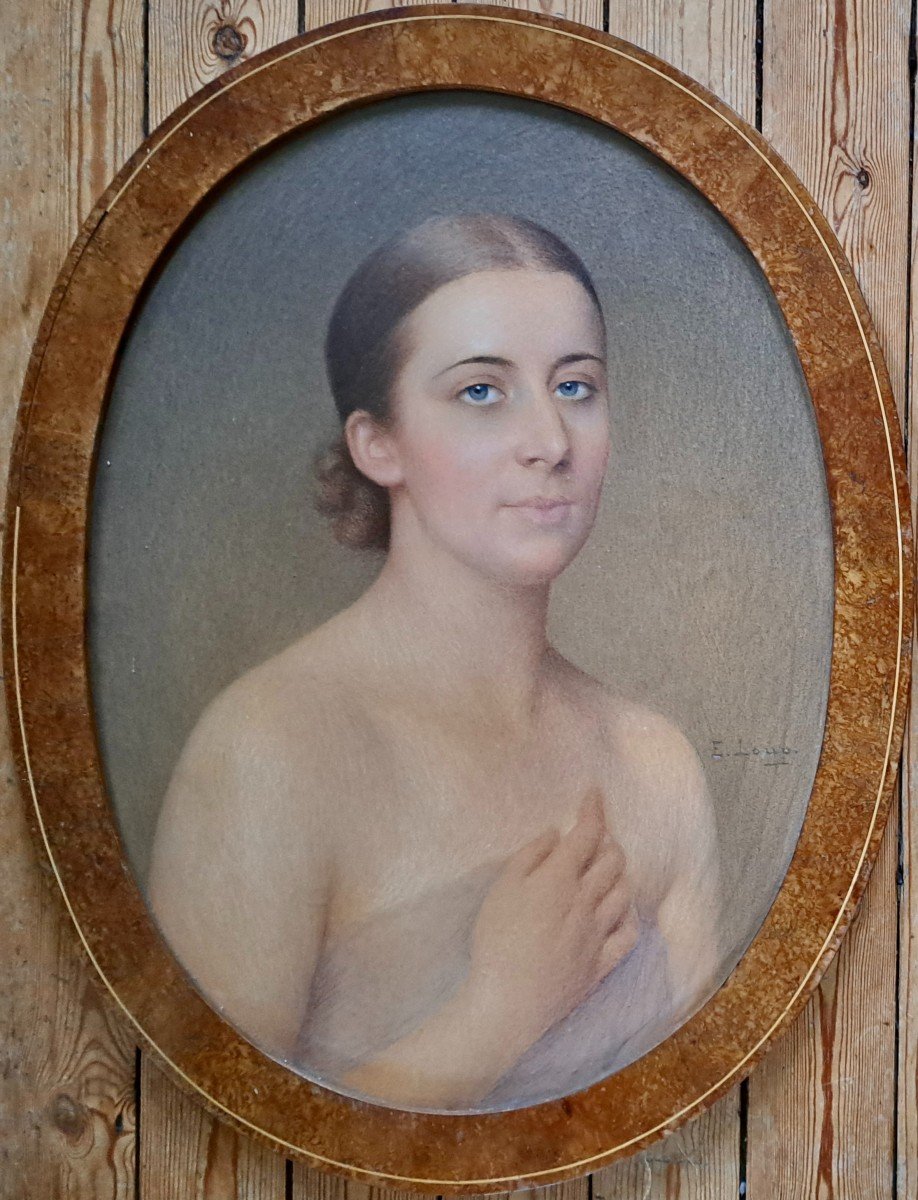 Eugène Loup (1867-1948) Portrait d'une femme d'époque art déco école Française