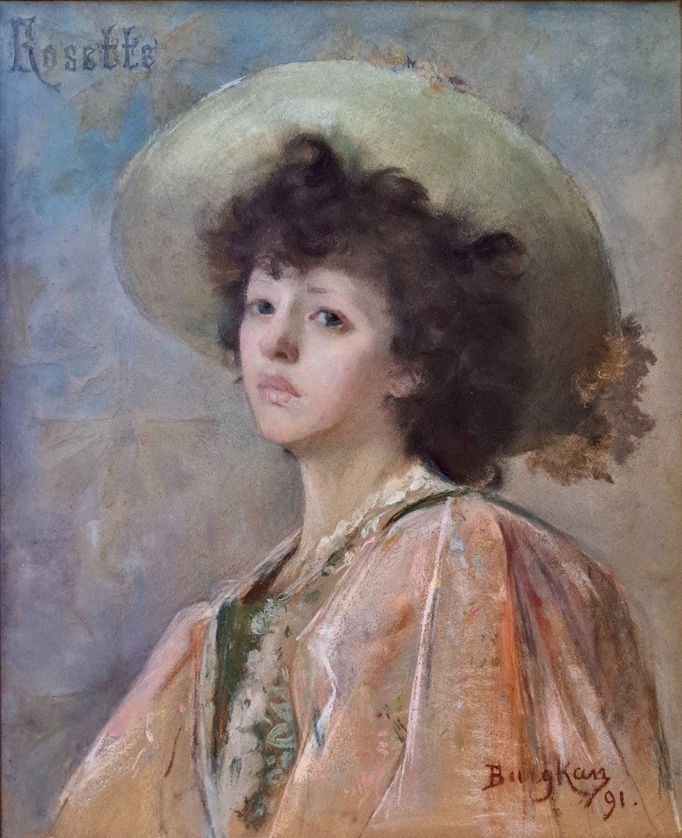 Berthe Burgkan (1855-1936) Portrait Of The Very Elegant Rosette