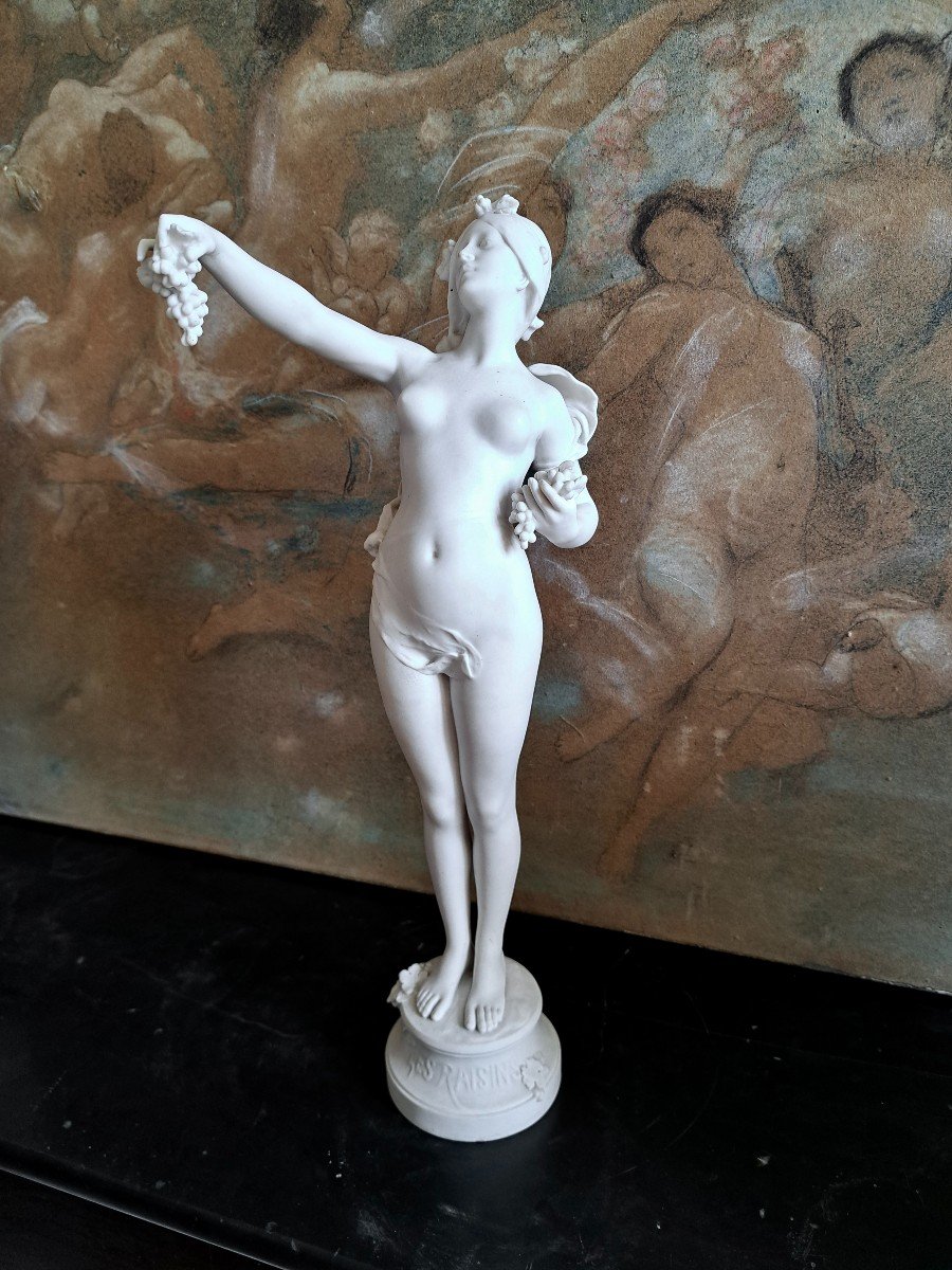 Manufacture Nationale De Sèvres Young Nude Woman Holding Grapes