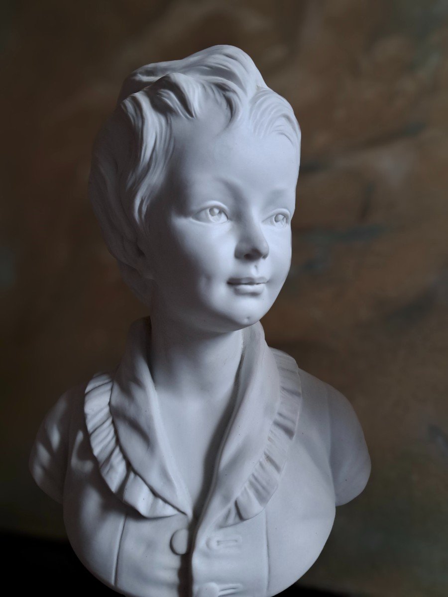 After Houdon (1741-1828) Pair Of Biscuit Busts Louise And Alexandre Brongniart-photo-3