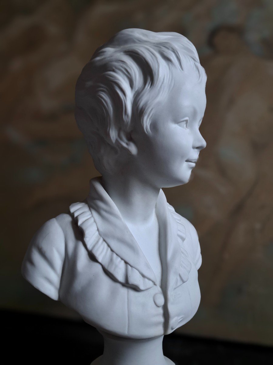 After Houdon (1741-1828) Pair Of Biscuit Busts Louise And Alexandre Brongniart-photo-5