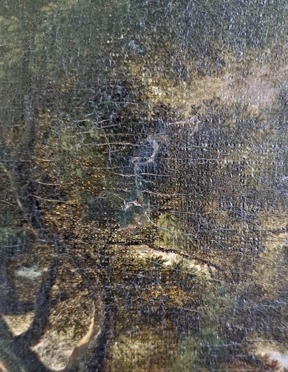 Andréa Locatelli (1695 - 1741) attribué à... école Italienne "bergers dans la campagne" -photo-1