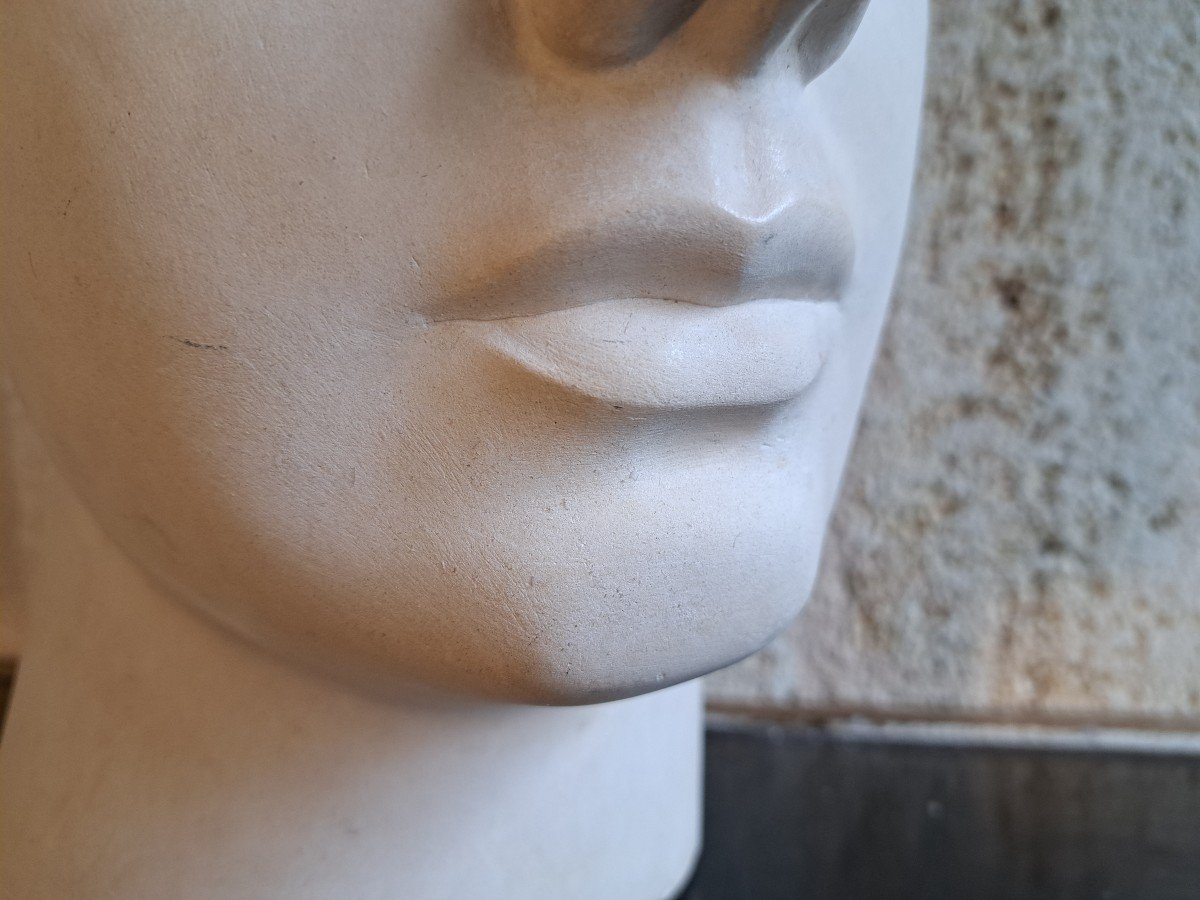 François Martinez (1902-1986) Sculpted Bust Of A Woman-photo-4