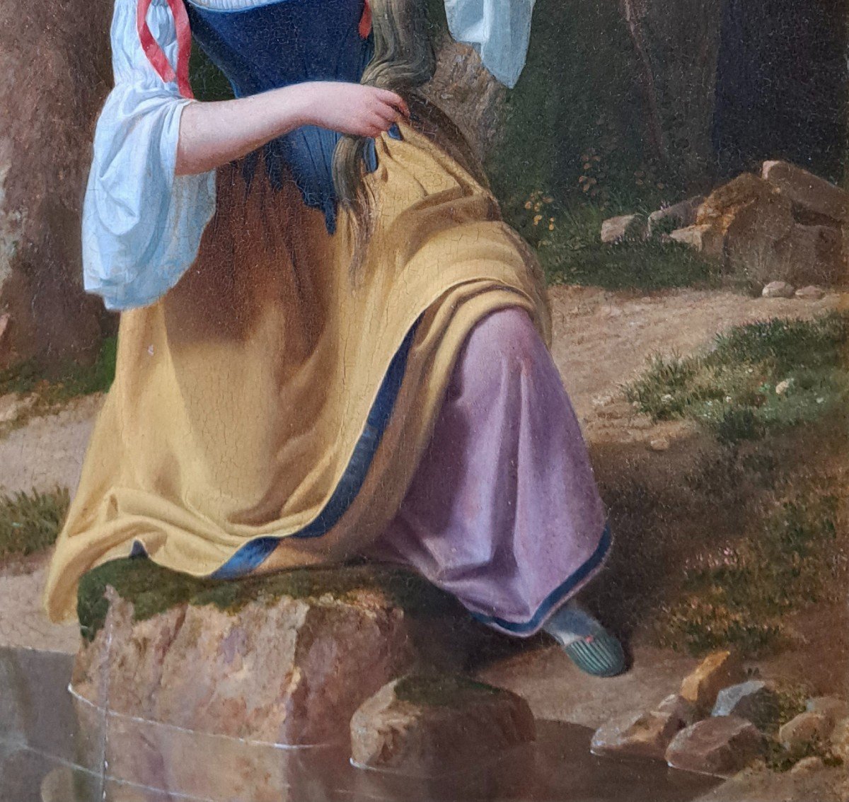 Geoffroy Chocarne (1797-1870) Young Woman Combing Her Hair-photo-3