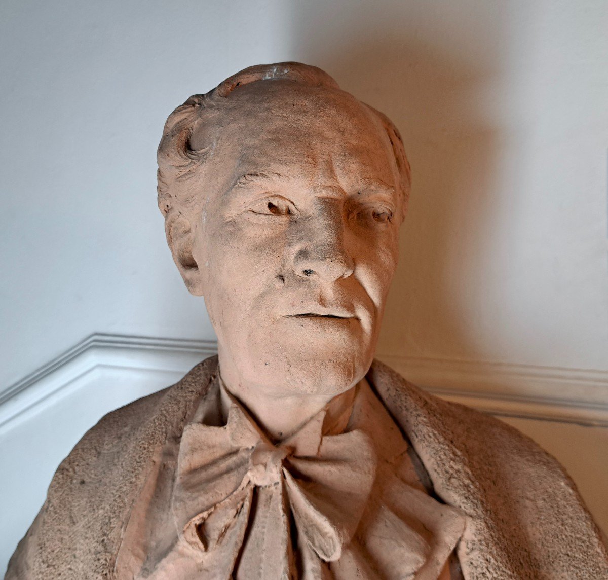 Important Original Terracotta Bust Man Of Theater And Comedy -photo-1