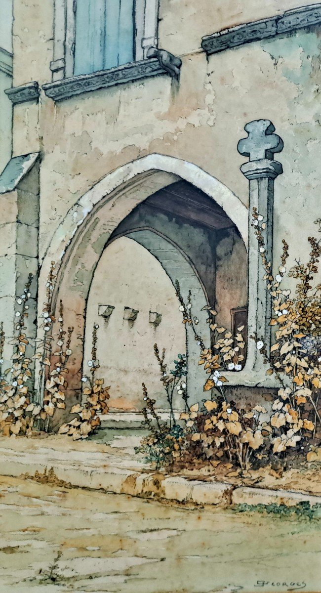 Jean GEORGES (1866-1932) École Bordelaise Saint-Macaire dans le sud-ouest-photo-3