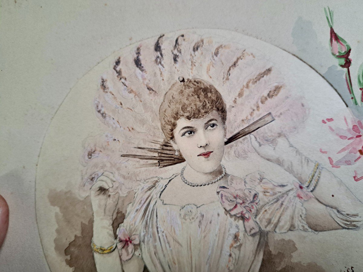 16 aquarelles  Robert Kiss (XIXe-XXe) Paris belle époque comédienne chanteuse cabaret théâtre-photo-3