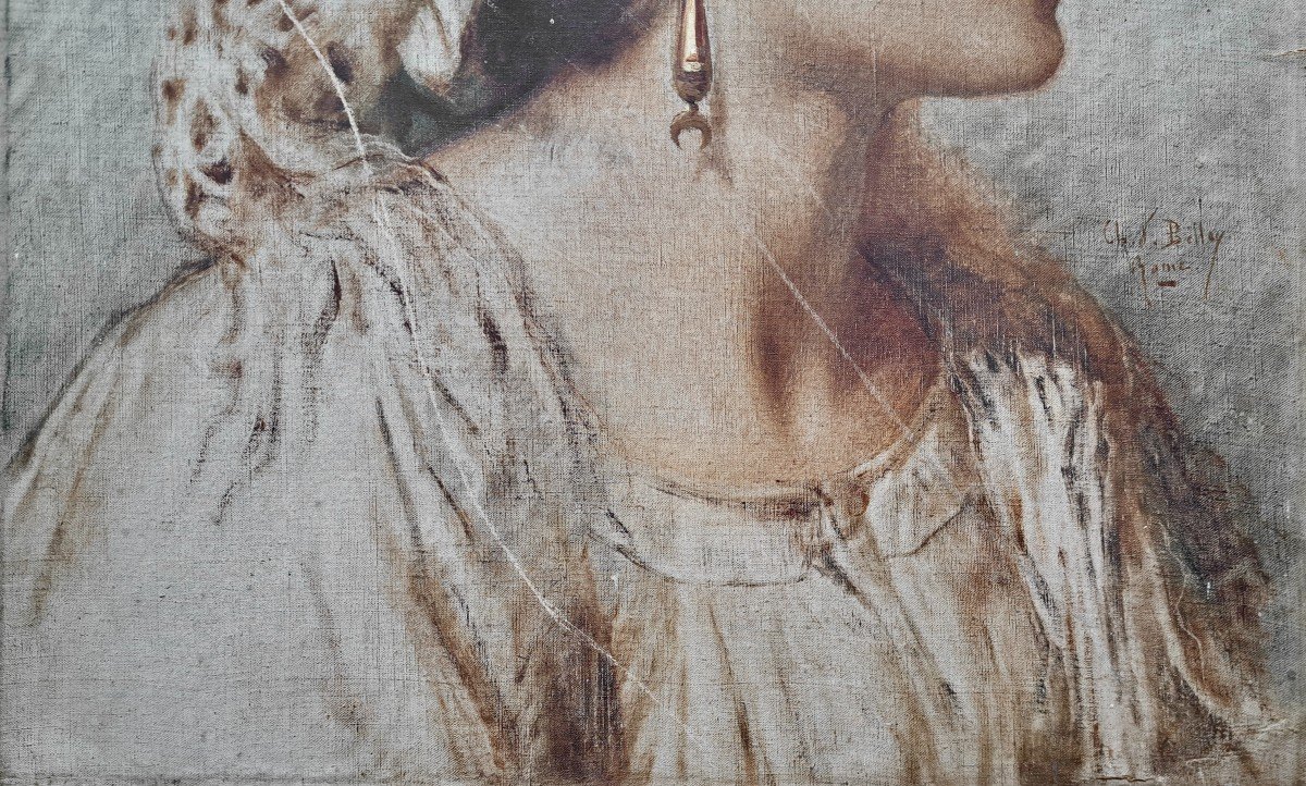 Charles Bellay (1826–1900) Portrait d'une paysanne Italienne des environs de Rome-photo-4