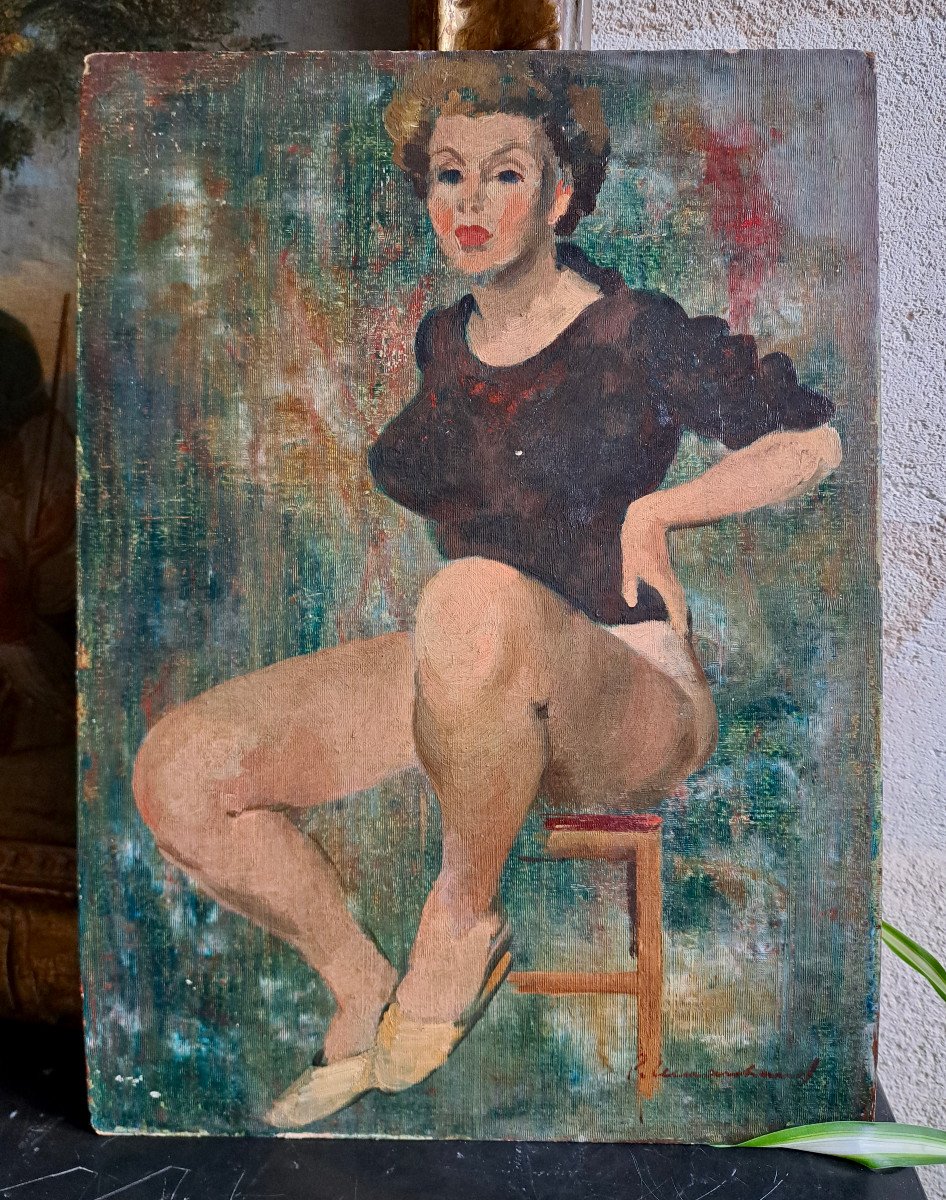 Pierre LEMARCHAND (1906-1970) Portrait d'une femme à demi nue 