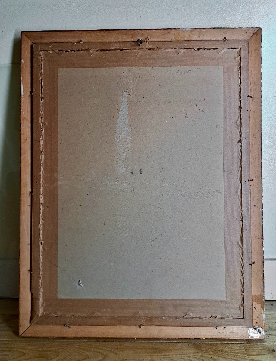 Nu féminin époque art déco. Grand dessin, pastel sur papier signé en bas à gauche.-photo-3
