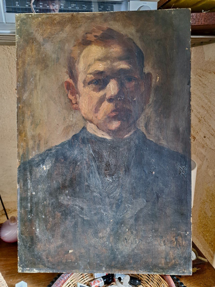 Erik Werenskiold 1855-1938 Norwegian School Portrait Of A Man Around 1880-photo-3