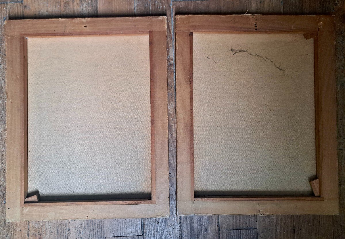 Pair Of 19th Century Horse Paintings / Horse Equestrian Art-photo-1