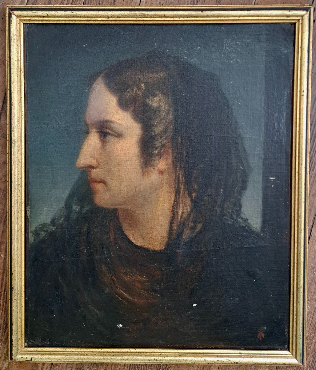 French School Neoclassical Profile Portrait Of A Woman Close To Lehmann -photo-2