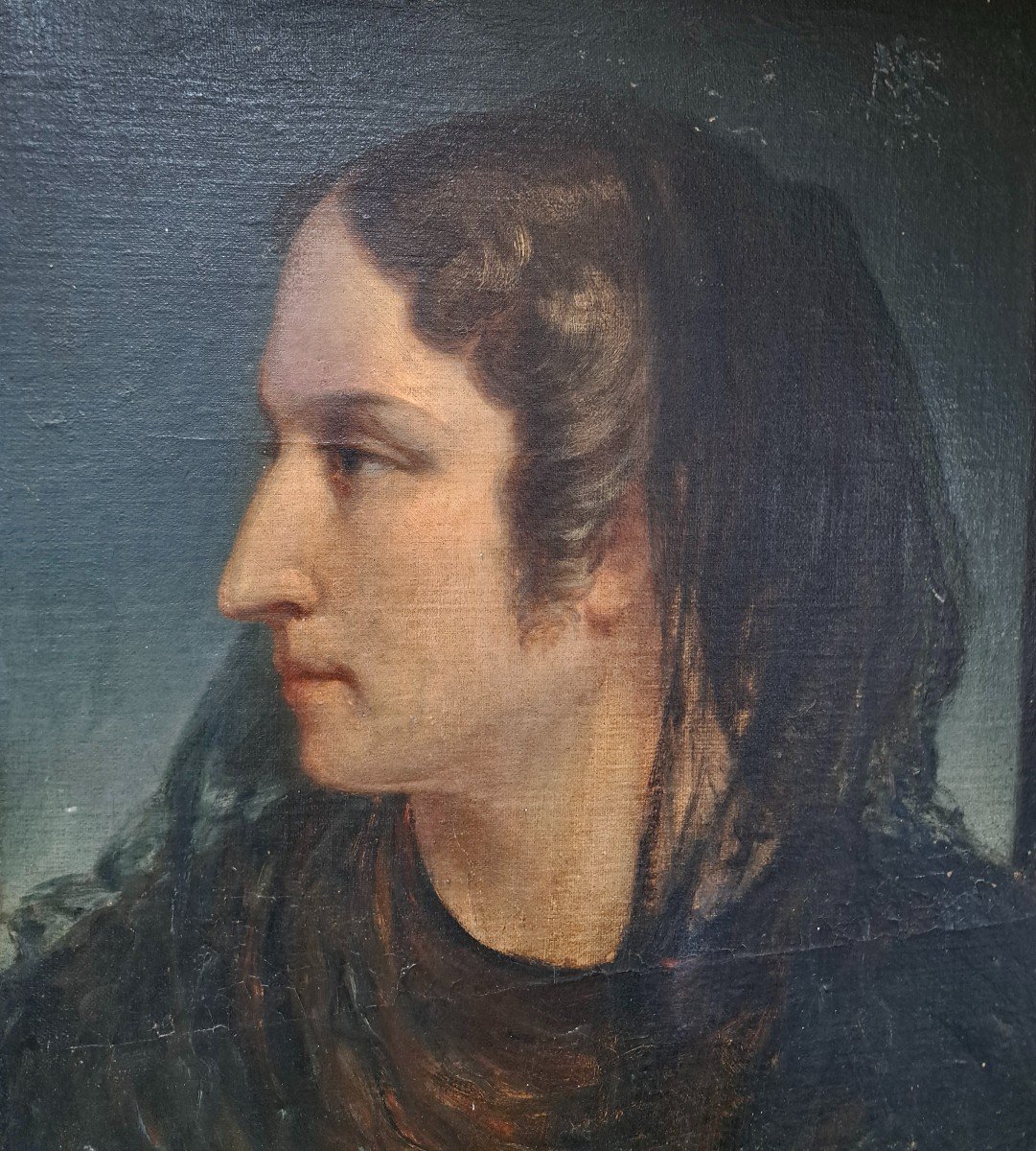 French School Neoclassical Profile Portrait Of A Woman Close To Lehmann -photo-3