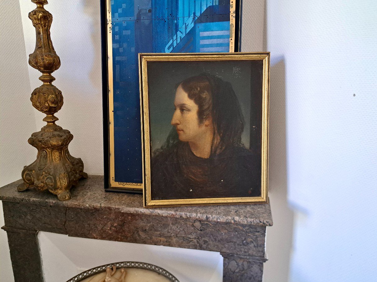 French School Neoclassical Profile Portrait Of A Woman Close To Lehmann -photo-4