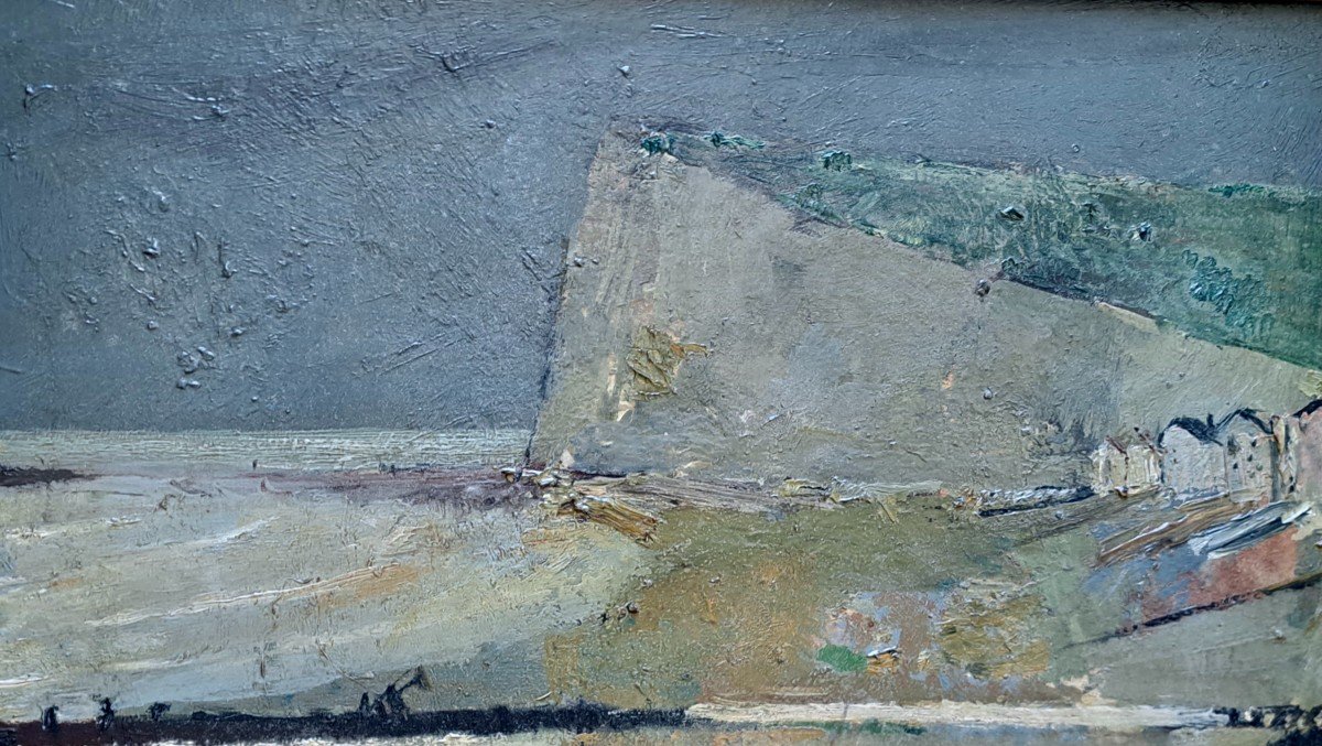 Ren&eacute; GENIS (1922-2004) Falaise de Mers les bains Normandie 1953-photo-3
