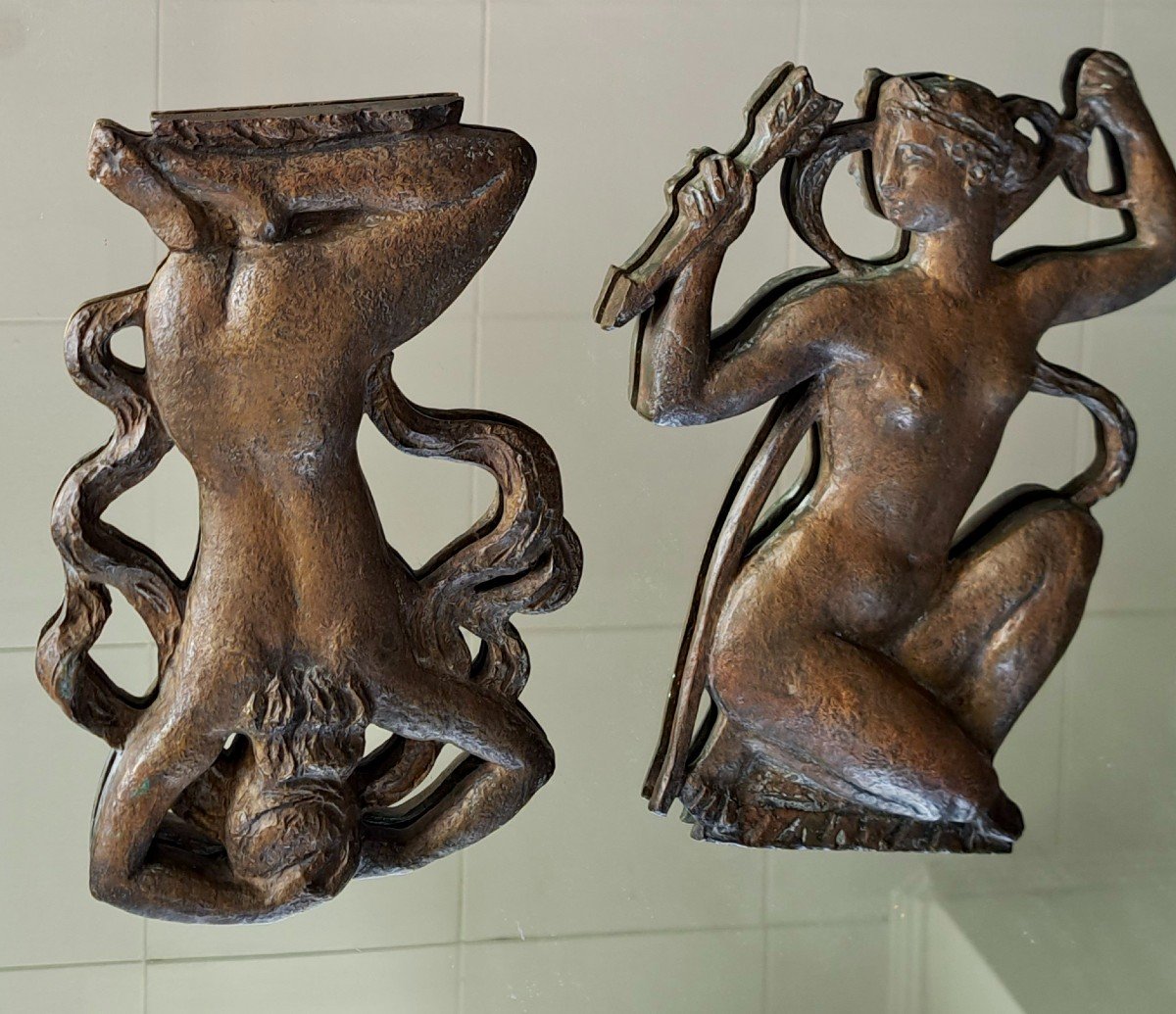 Susse Brothers Founders: Two Bronze Bas-relief Elements From The Art Deco Period -photo-2