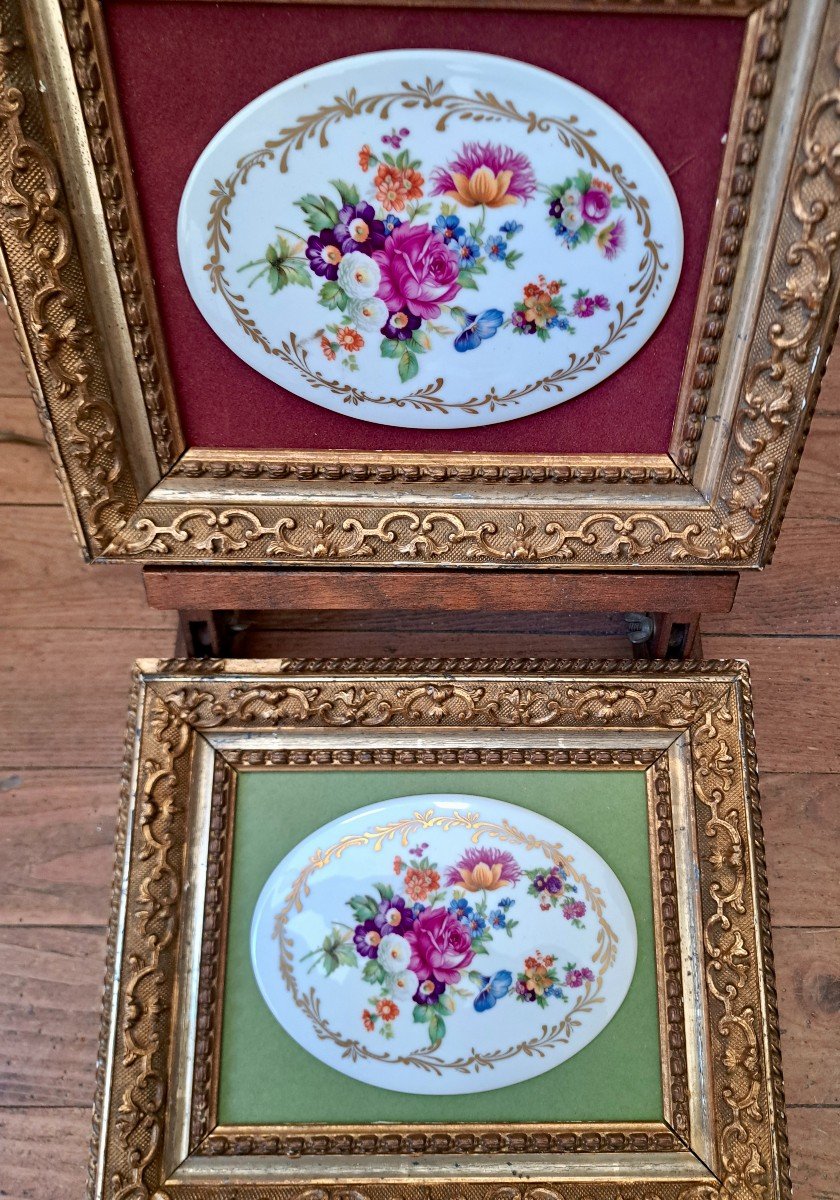 Still Life Pair Of Porcelain Plates Napoleon III Dlg Sèvres -photo-4