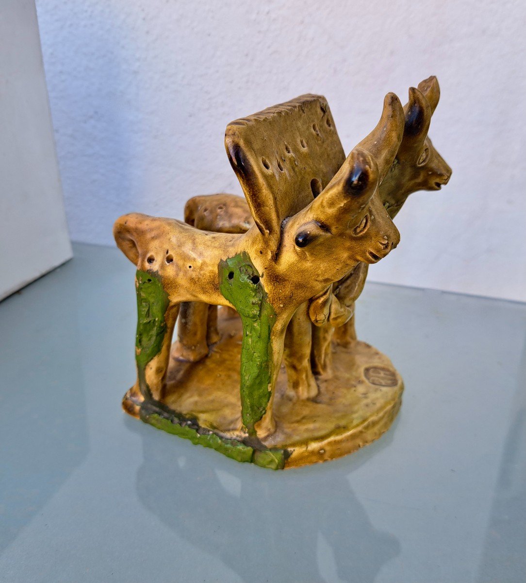 Rosa Ramalho (1888-1977) Sculpture taureaux pique fleurs-photo-2