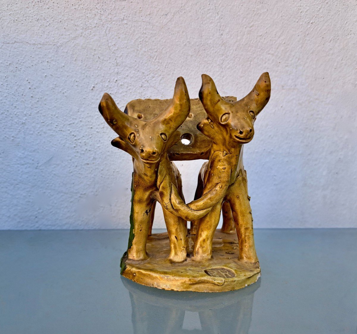 Rosa Ramalho (1888-1977) Sculpture taureaux pique fleurs-photo-3
