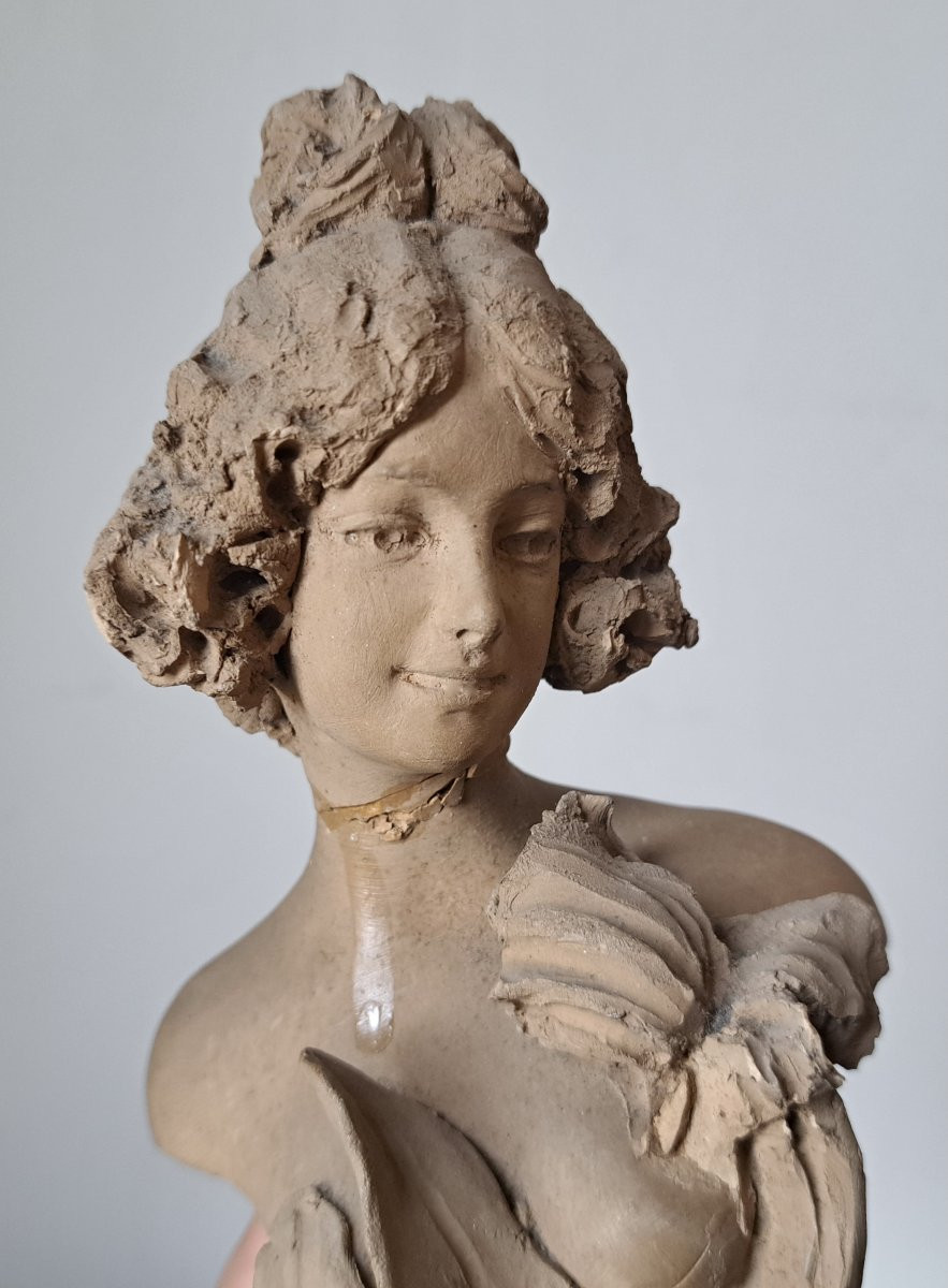 Domenico Mastroianni (1876 &ndash; 1962) Buste de jeune femme 1900 &eacute;cole Italienne-photo-4