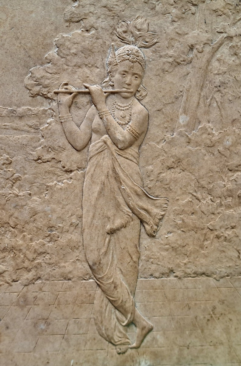 Plaque en terre cuite bas-relief XIXe siècle 