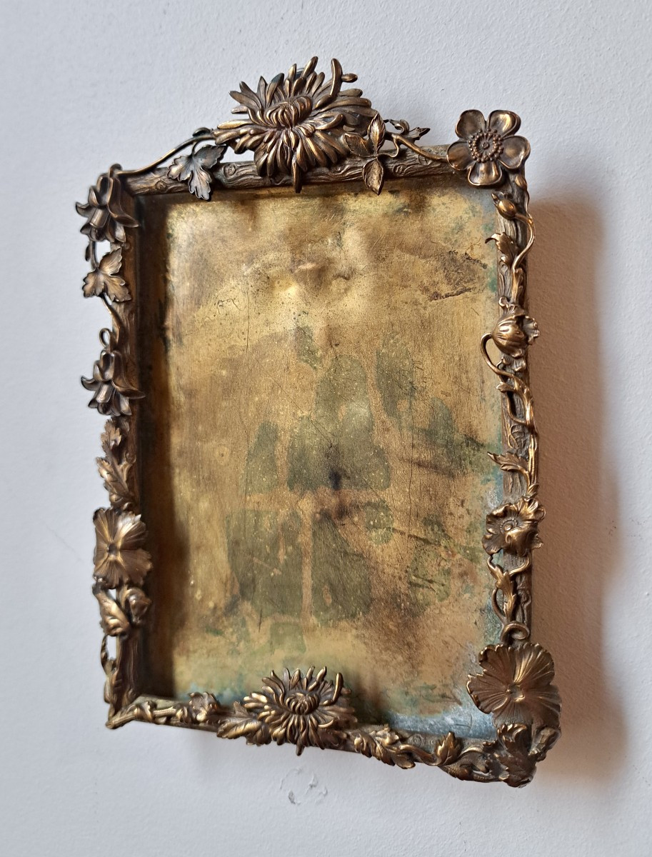 Art Nouveau Bronze Photo Frame, Late 19th Century -photo-2