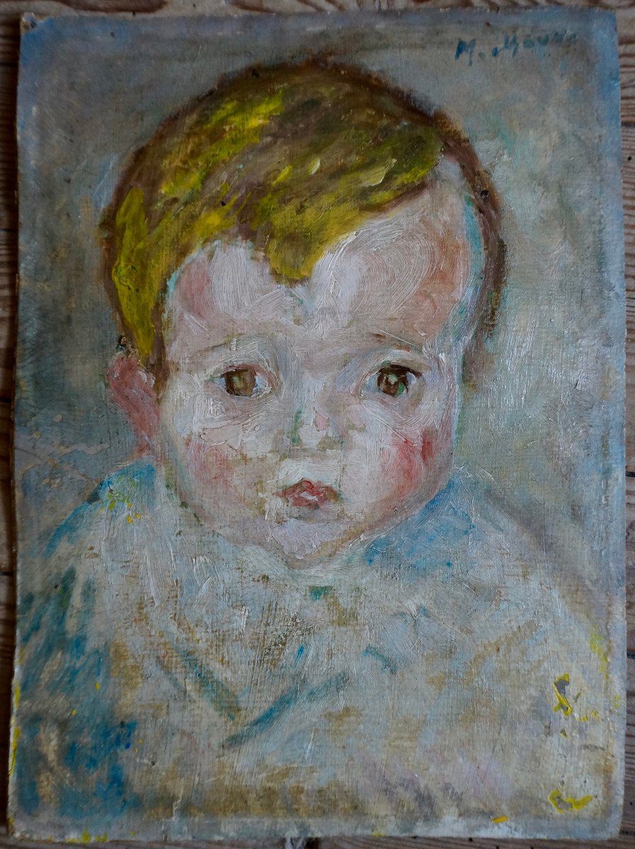 Mania Mavro (odessa 1889-1969) Paris School Crozant Portrait Child Impressionist