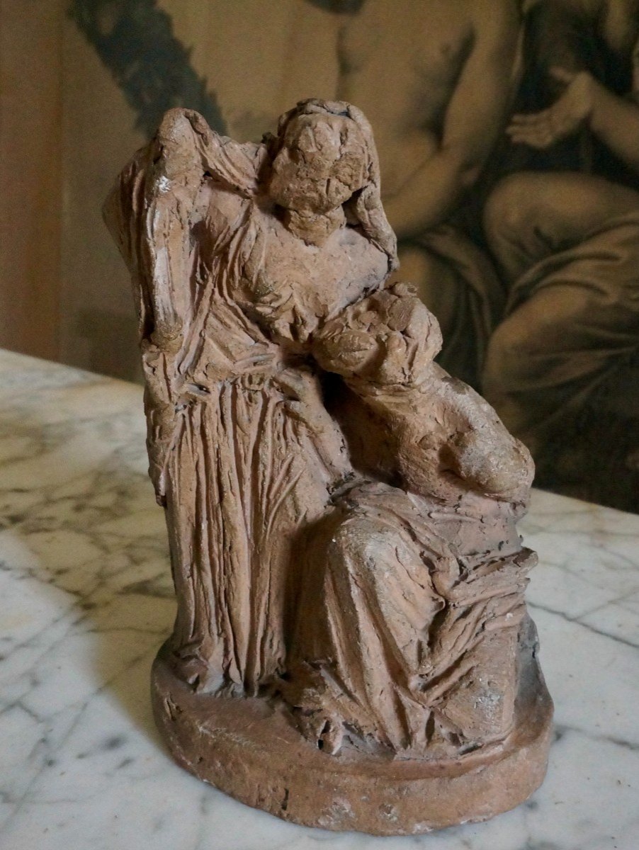"la charité Romaine" terre cuite originale début du XIXe siècle 